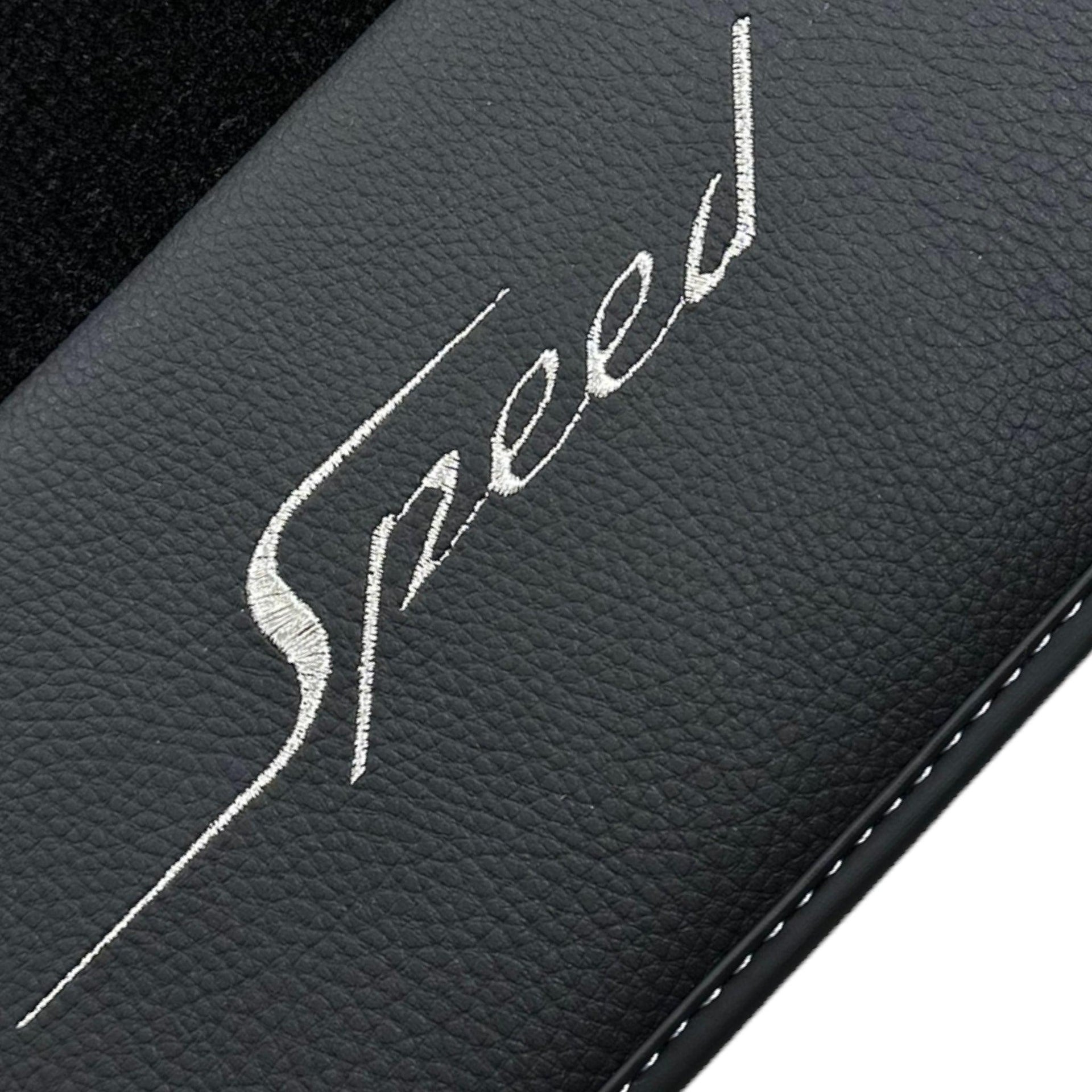 Black Floor Mats For Bentley Mulsanne (2010-2020) with Leather - AutoWin