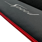 Black Floor Mats for Bentley Mulsanne (2010-2020) with Leather | Red Trim - AutoWin