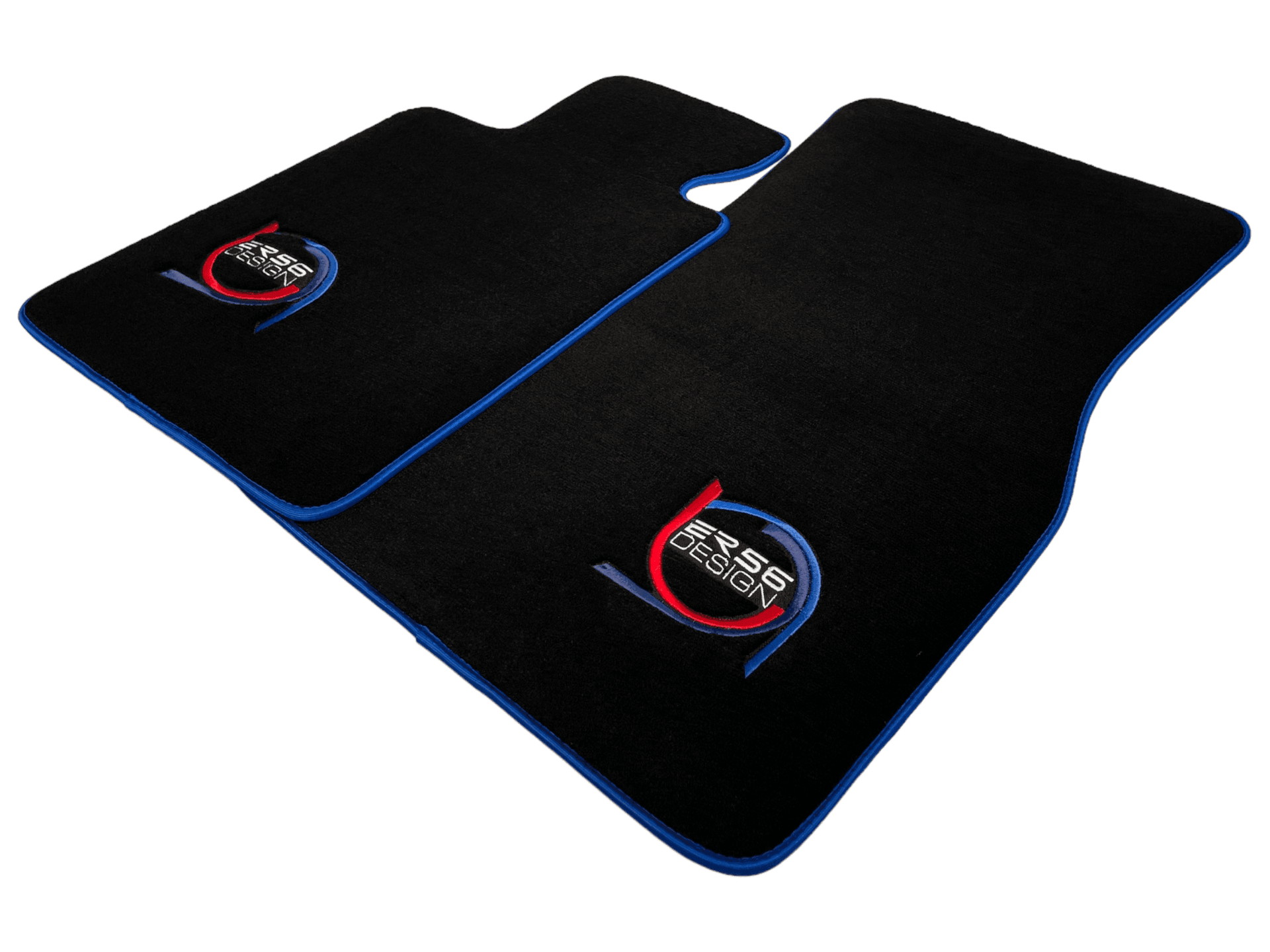 Black Floor Mats For BMW 1 Series F21 3-door Hatchback ER56 Design Limited Edition Blue Trim - AutoWin