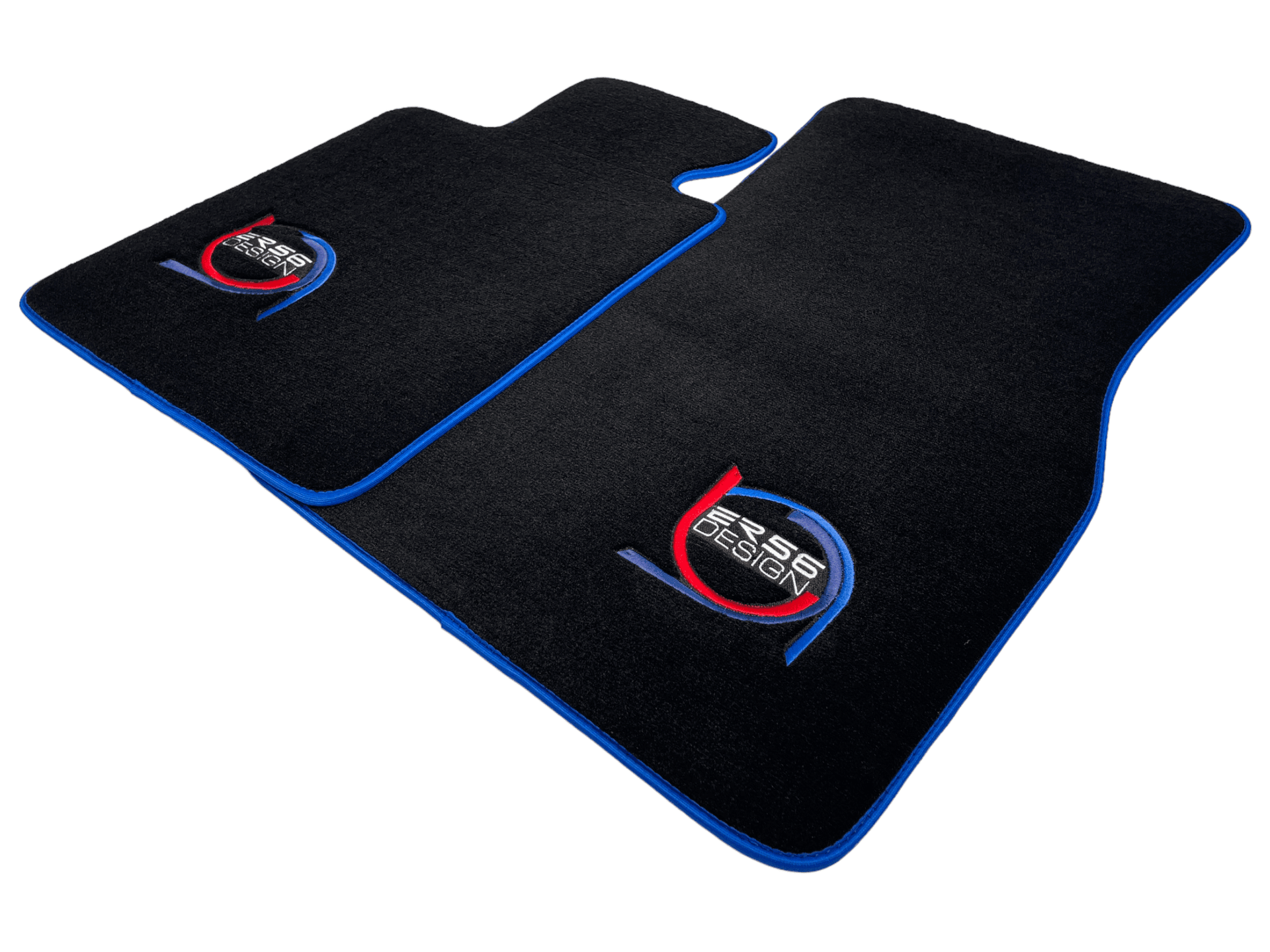 Black Floor Mats For BMW 3 Series E30 4-doors Sedan ER56 Design Limited Edition Blue Trim - AutoWin