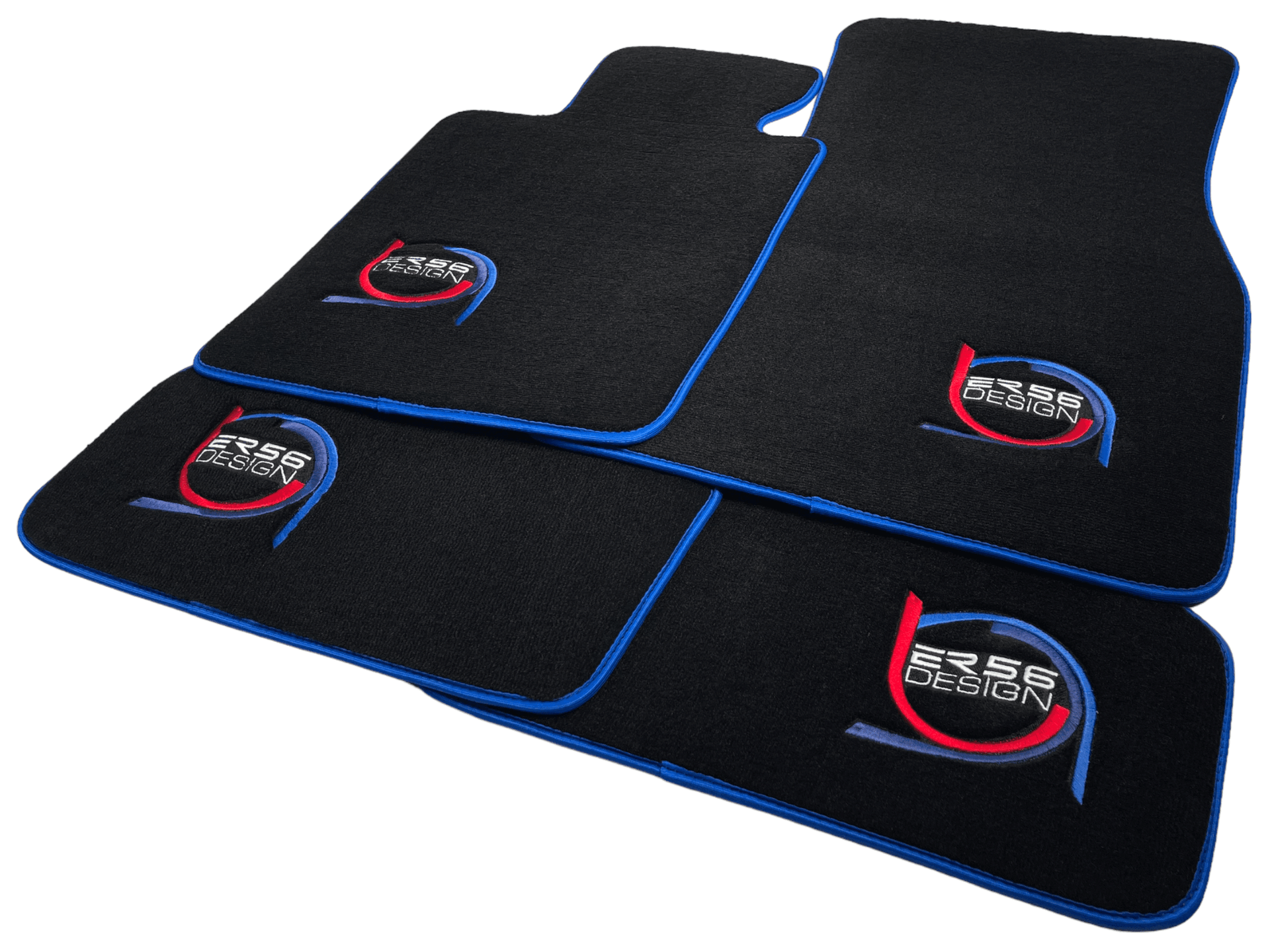 Black Floor Mats For BMW 5 Series G30 ER56 Design Limited Edition Blue Trim - AutoWin