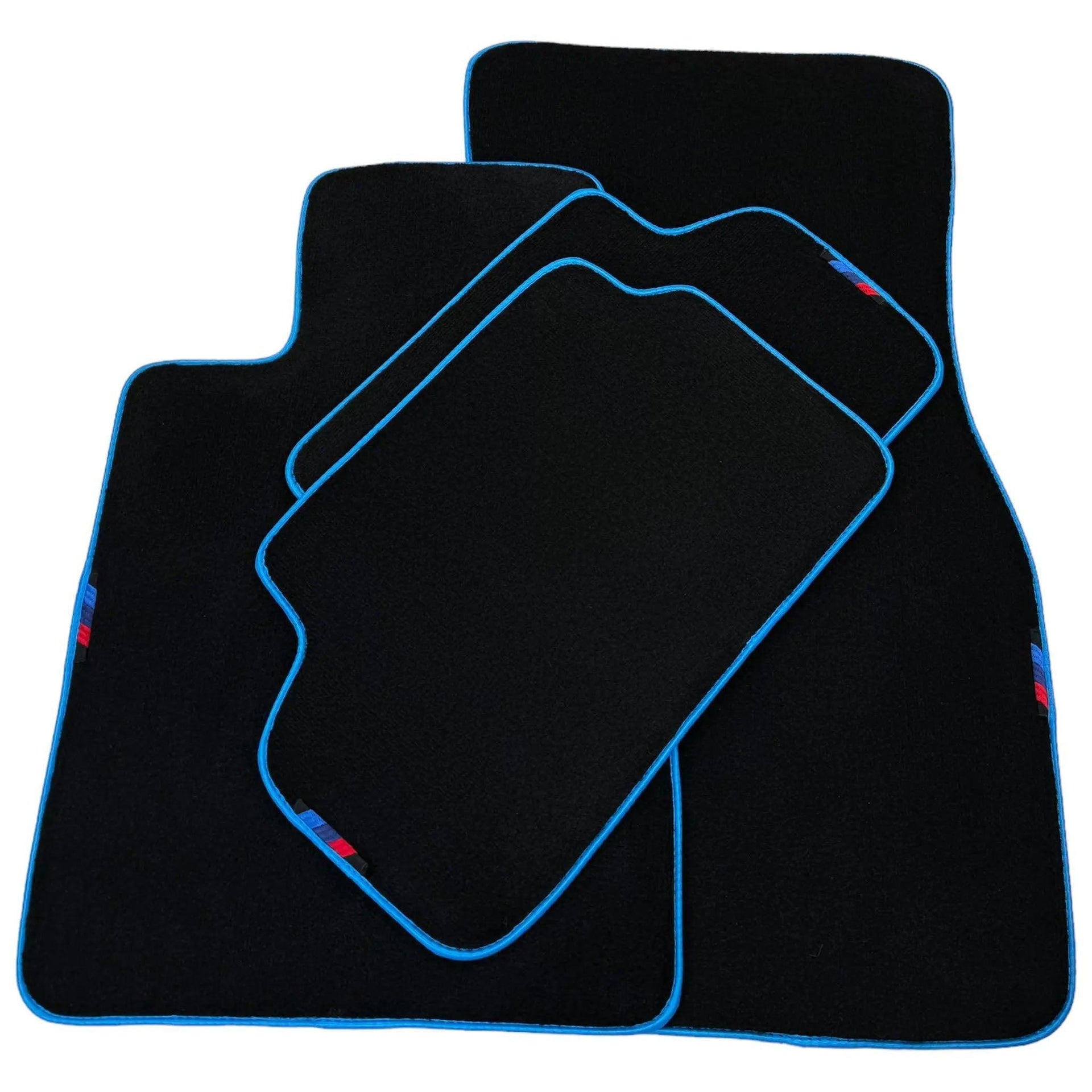 Black Floor Mats For BMW 6 Series E63 | Sky Blue Trim AutoWin Brand - AutoWin