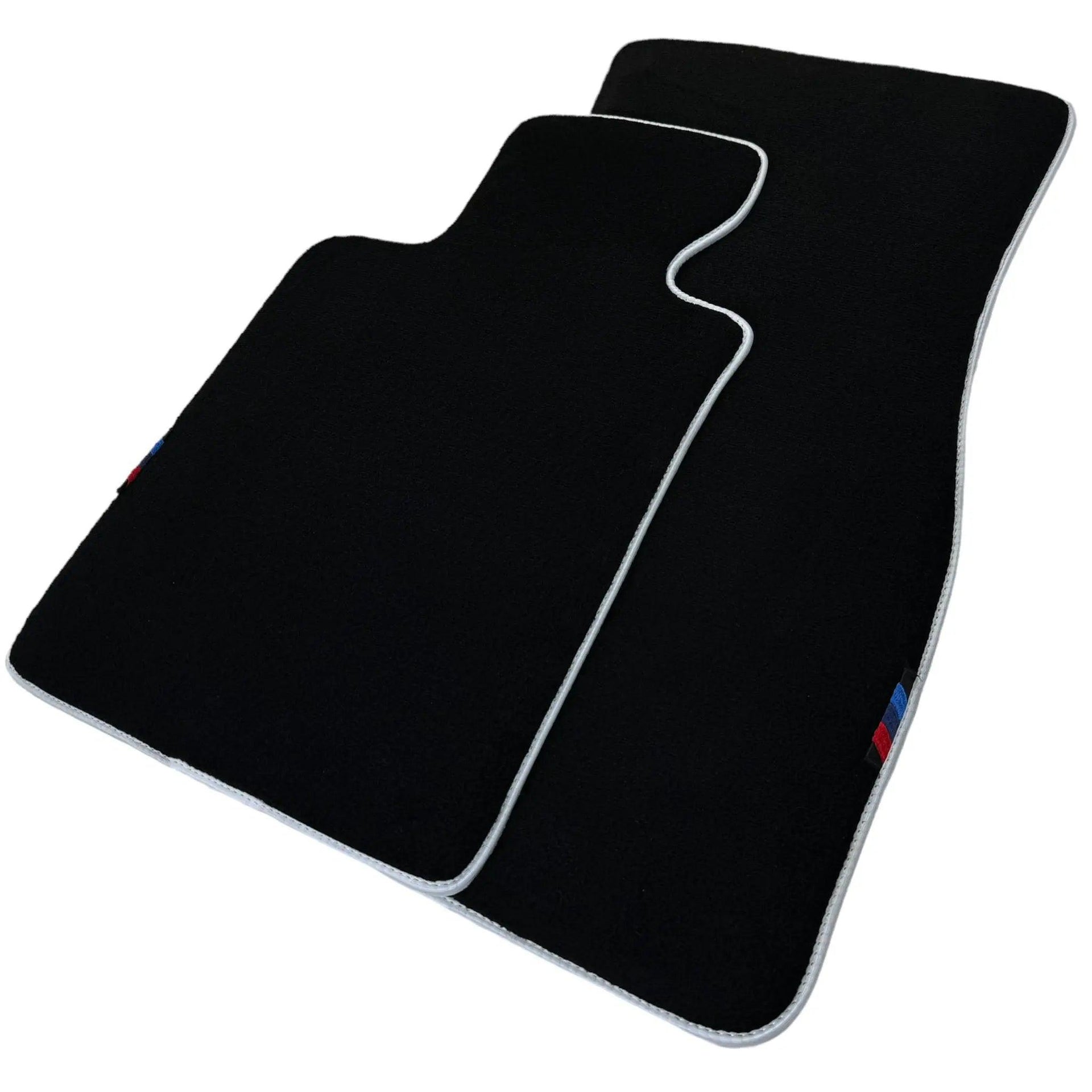 Black Floor Mats For BMW 6 Series F06 Gran Coupe | White Trim AutoWin Brand - AutoWin
