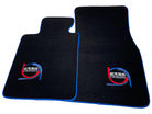 Black Floor Mats For BMW 7 Series E38 Long ER56 Design Limited Edition Blue Trim - AutoWin