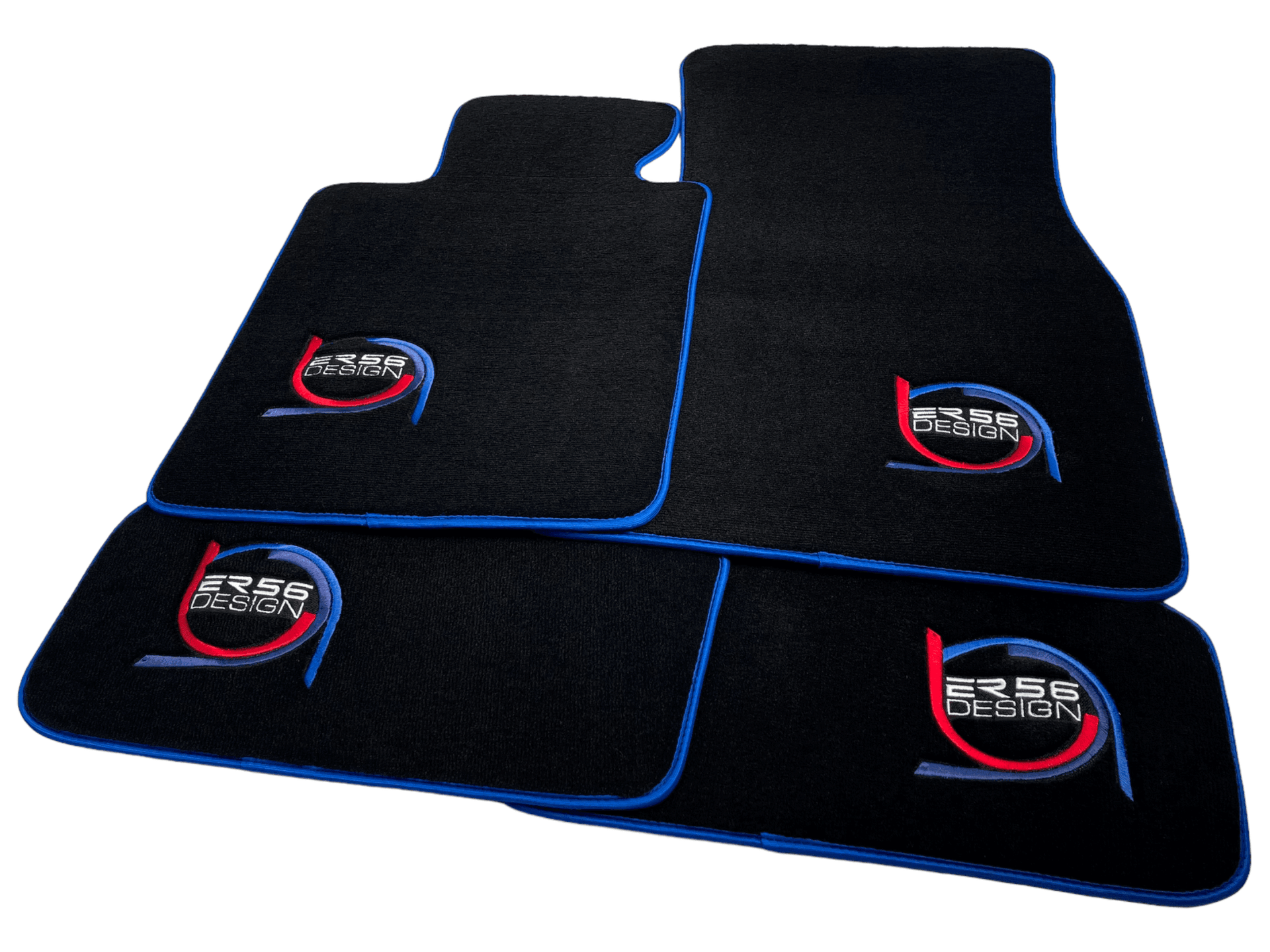 Black Floor Mats For BMW M3 E36 ER56 Design Limited Edition Blue Trim - AutoWin