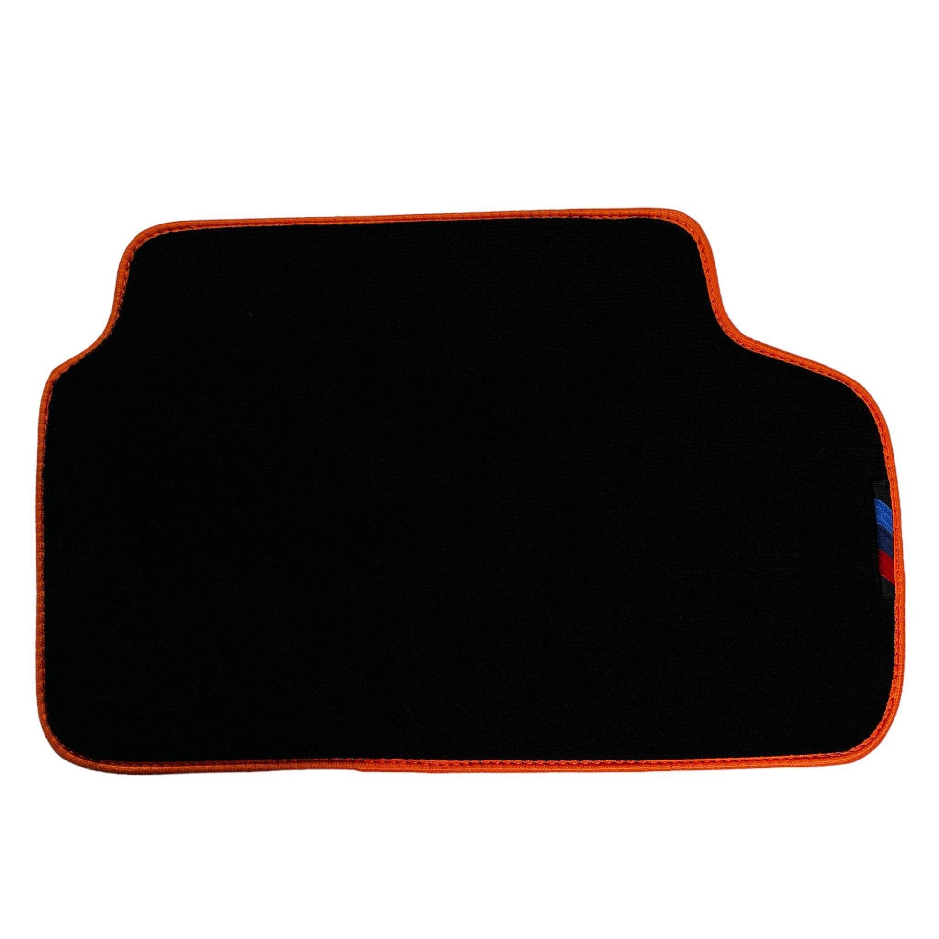 Black Floor Mats For BMW M3 F80 Series | Orange Trim AutoWin Brand - AutoWin