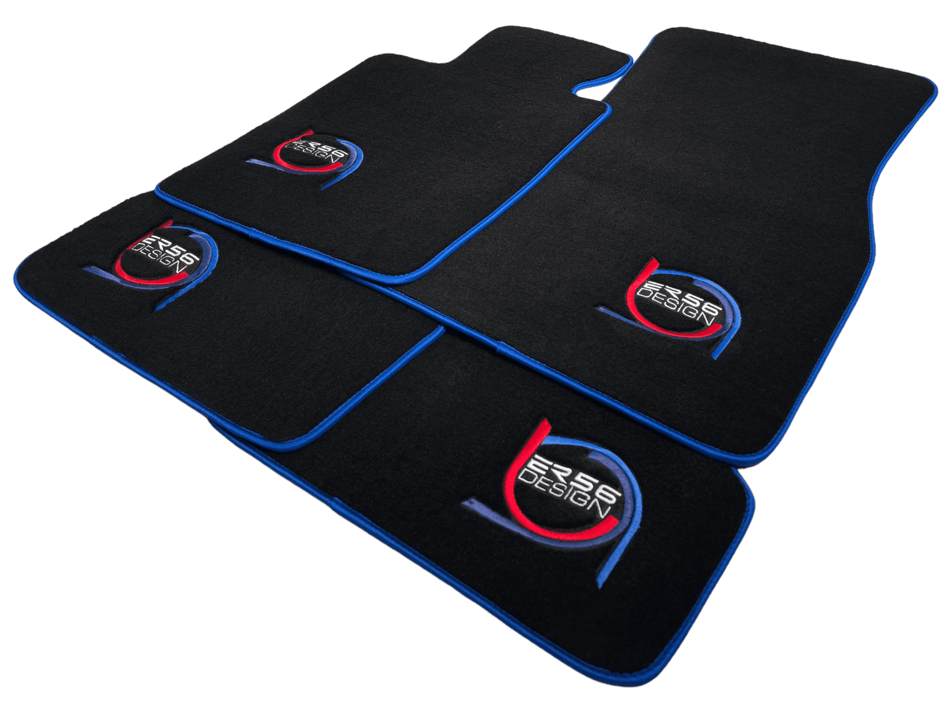 Black Floor Mats For BMW M6 E24 ER56 Design Limited Edition Blue Trim - AutoWin