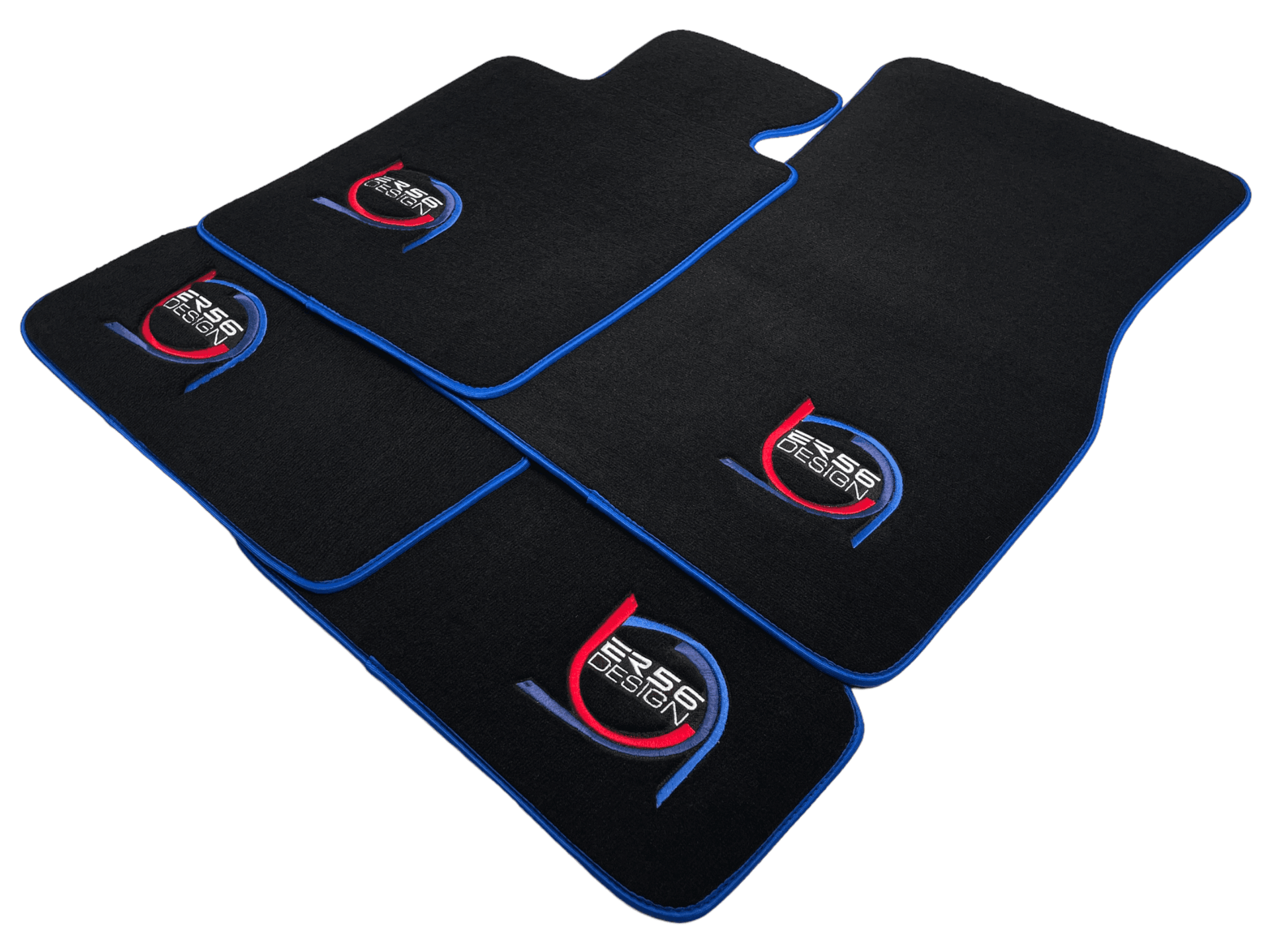 Black Floor Mats For BMW M6 F06 Gran Coupe ER56 Design Limited Edition Blue Trim - AutoWin