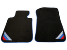 Black Floor Mats For BMW X1 Series E84 With Blue Trim - AutoWin