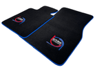 Black Floor Mats For BMW X5M E70 SUV ER56 Design Limited Edition Blue Trim - AutoWin