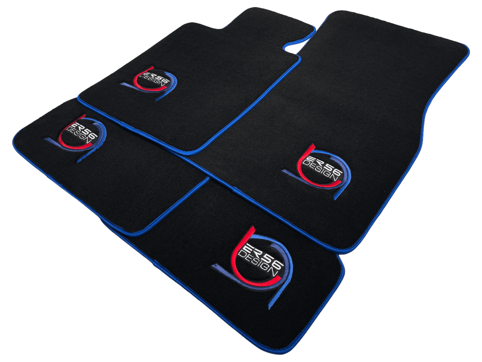 Black Floor Mats For BMW X6M F96 SUV ER56 Design Limited Edition Blue Trim - AutoWin