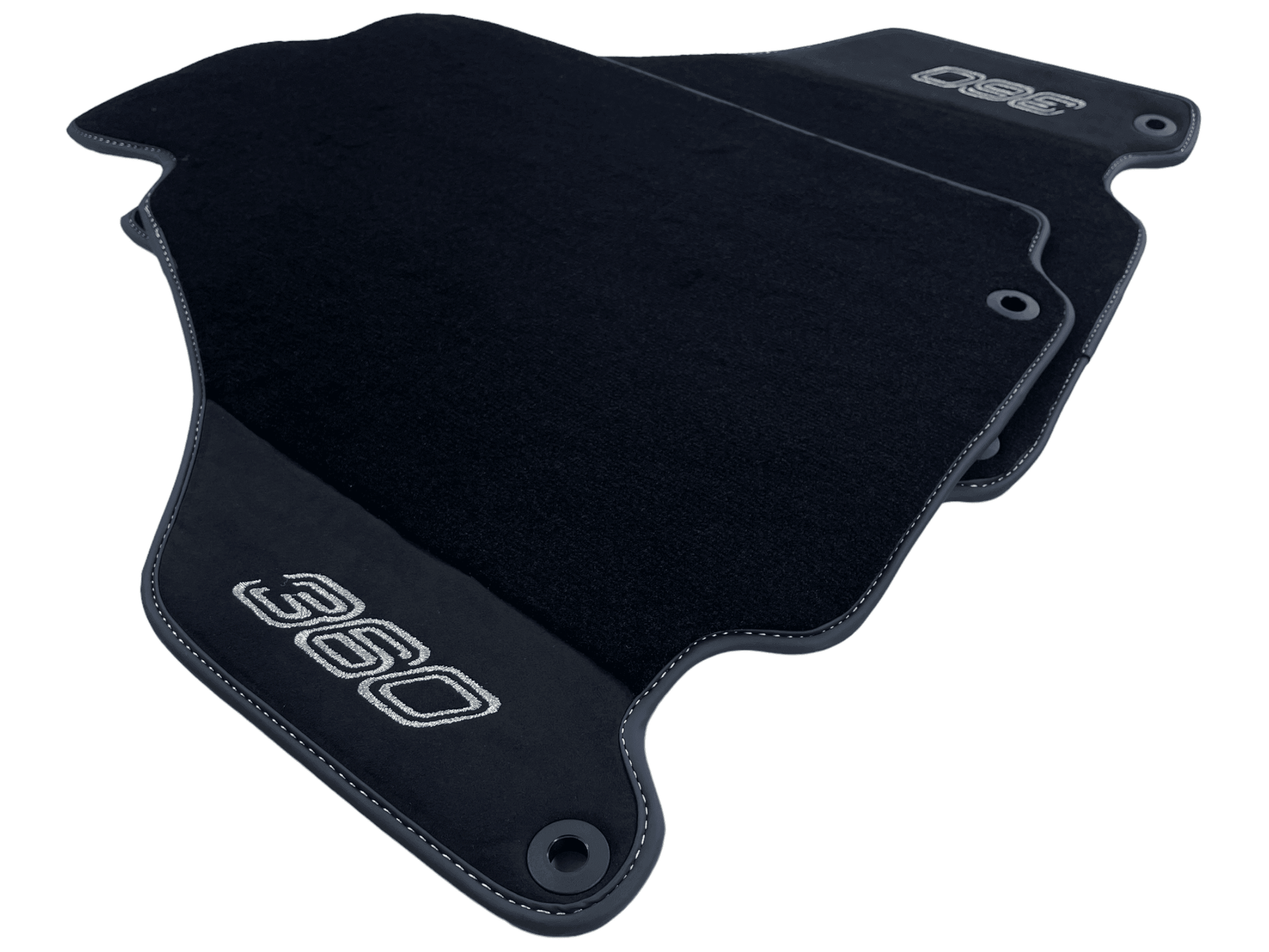 Black Floor Mats For Ferrari 360 Modena 1999-2005 With Alcantara Leather - AutoWin