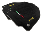 Black Floor Mats For Ferrari 458 Gt2 2012-2015 Yellow Sewing - AutoWin