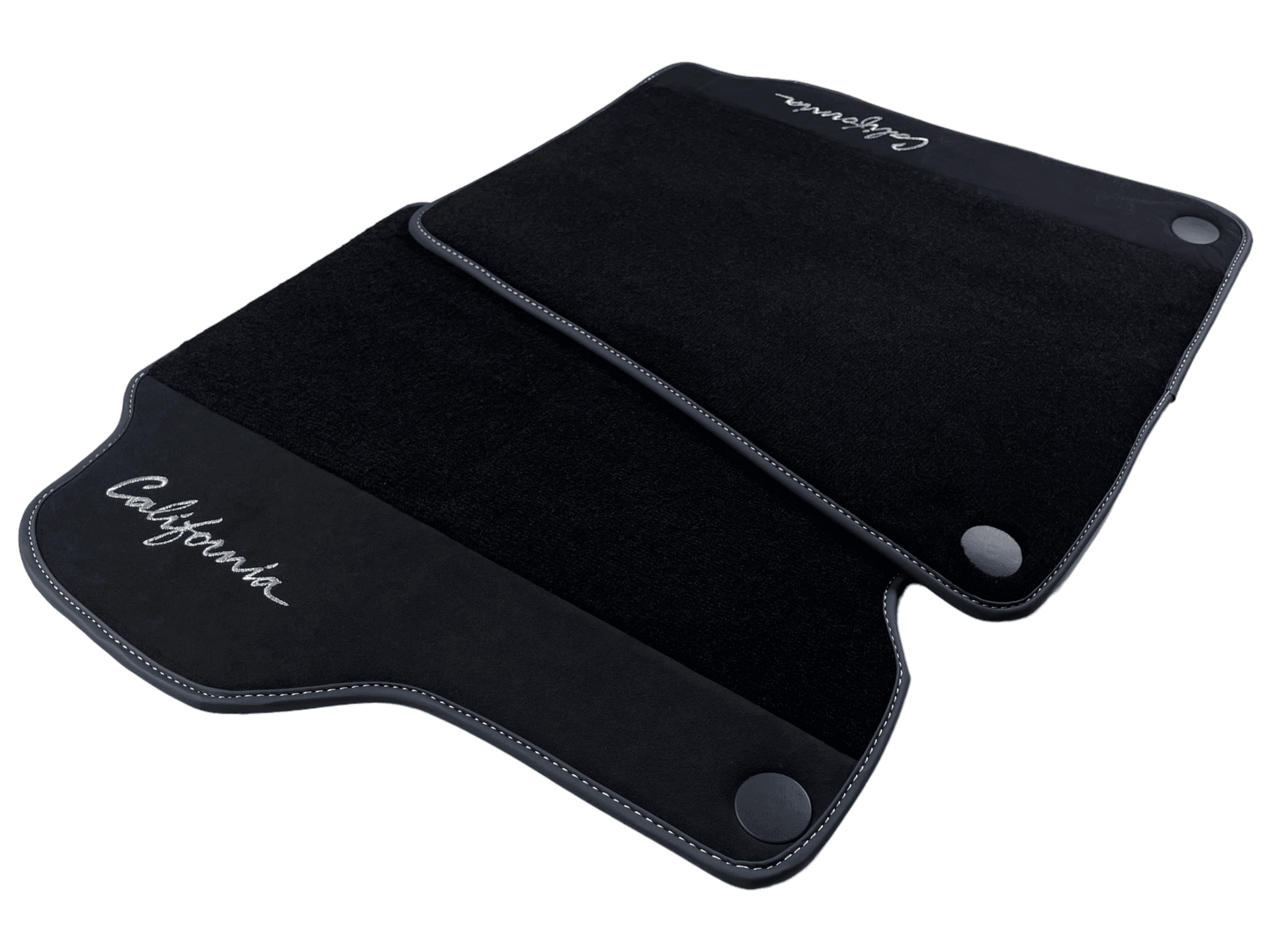 Black Floor Mats For Ferrari California 2008-2014 With Alcantara - AutoWin