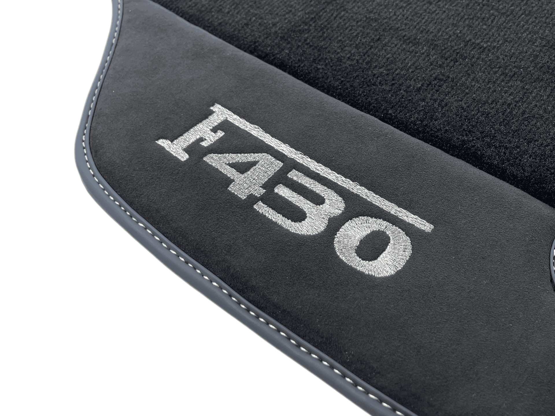 Black Floor Mats For Ferrari F430 2004-2009 With Alcantara Leather - AutoWin