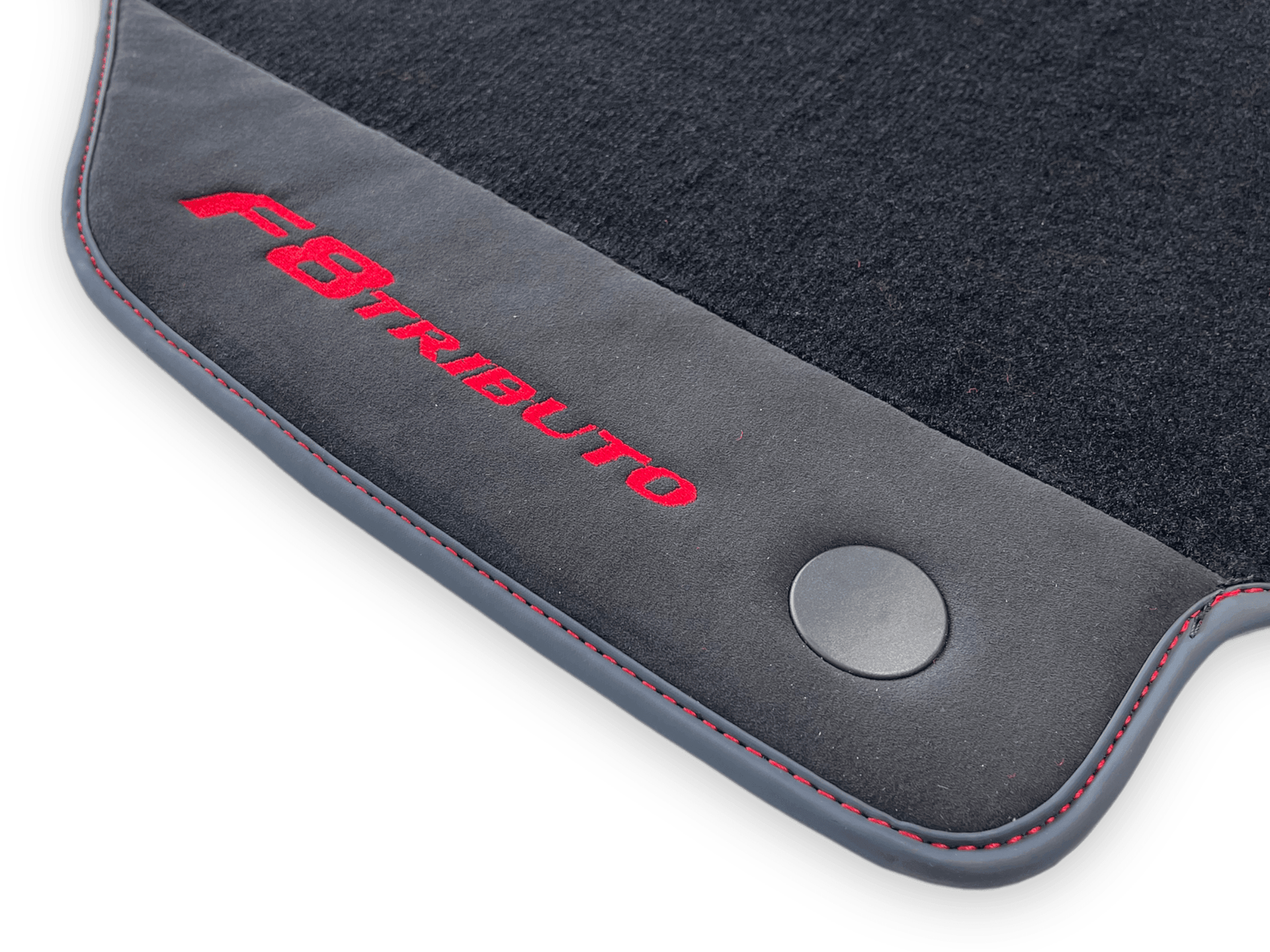 Black Floor Mats For Ferrari F8 Tributo 2019-2022 With Alcantara Leather - AutoWin