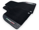 Black Floor Mats for Lamborghini Aventador With Carbon Fiber Leather - AutoWin