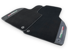 Black Floor Mats for Lamborghini Aventador With Carbon Fiber Leather - AutoWin