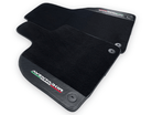 Black Floor Mats for Lamborghini Aventador With Carbon Fiber Leather - AutoWin