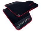 Black Floor Mats for Lamborghini Huracan with Alcantara Leather And Red Trim - AutoWin