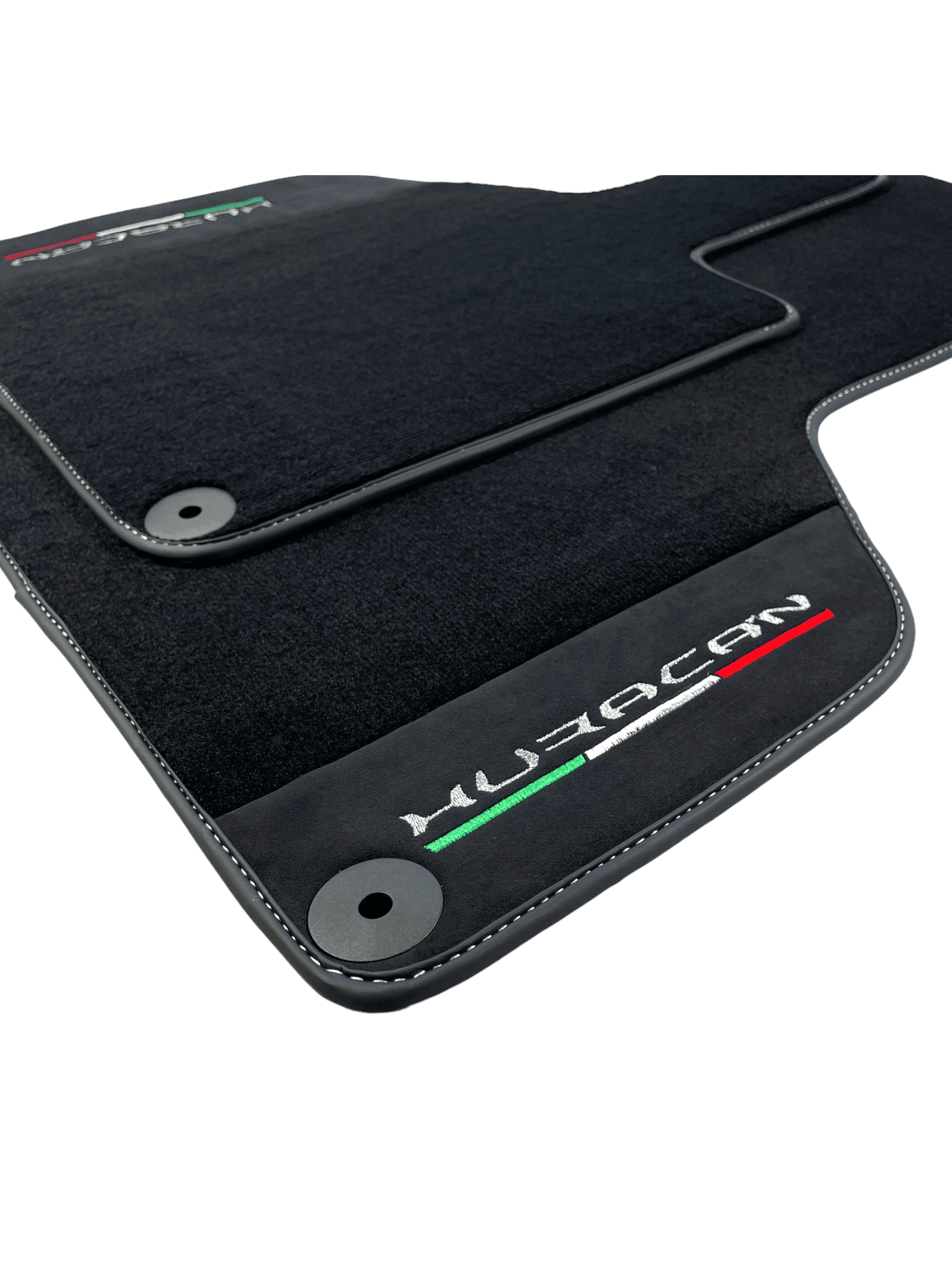 Black Carpet Floor Mats for Lamborghini Huracan with Alcantara Leather - AutoWin