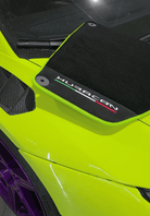 Black Floor Mats for Lamborghini Huracan With Alcantara Leather Green Trim - AutoWin
