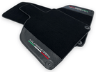 Black Floor Mats for Lamborghini Huracan With Carbon Fiber Leather - AutoWin