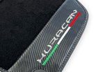Black Floor Mats for Lamborghini Huracan With Carbon Fiber Leather - AutoWin