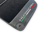 Black Floor Mats for Lamborghini Huracan With Carbon Fiber Leather - AutoWin