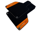 Black Floor Mats for Lamborghini Huracan with Orange Alcantara Leather - AutoWin