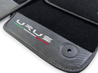Black Floor Mats For Lamborghini Urus With Carbon Fiber Leather - AutoWin
