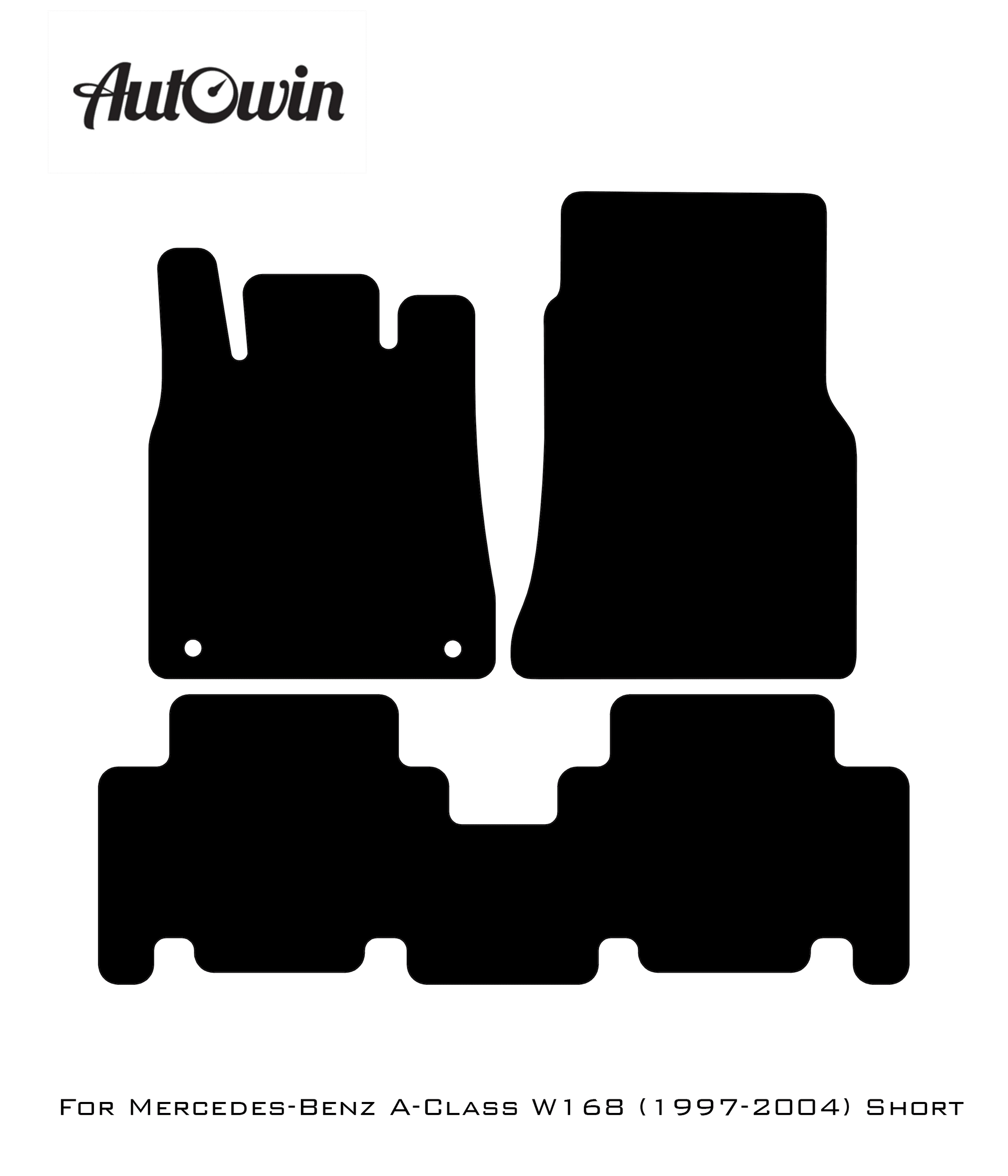 Black Floor Mats For Mercedes Benz A-Class W168 (1997-2004) | Fighter Jet Edition - AutoWin