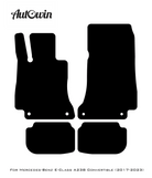 Black Floor Mats For Mercedes Benz E-Class A238 Convertible (2017-2023) | Fighter Jet Edition - AutoWin