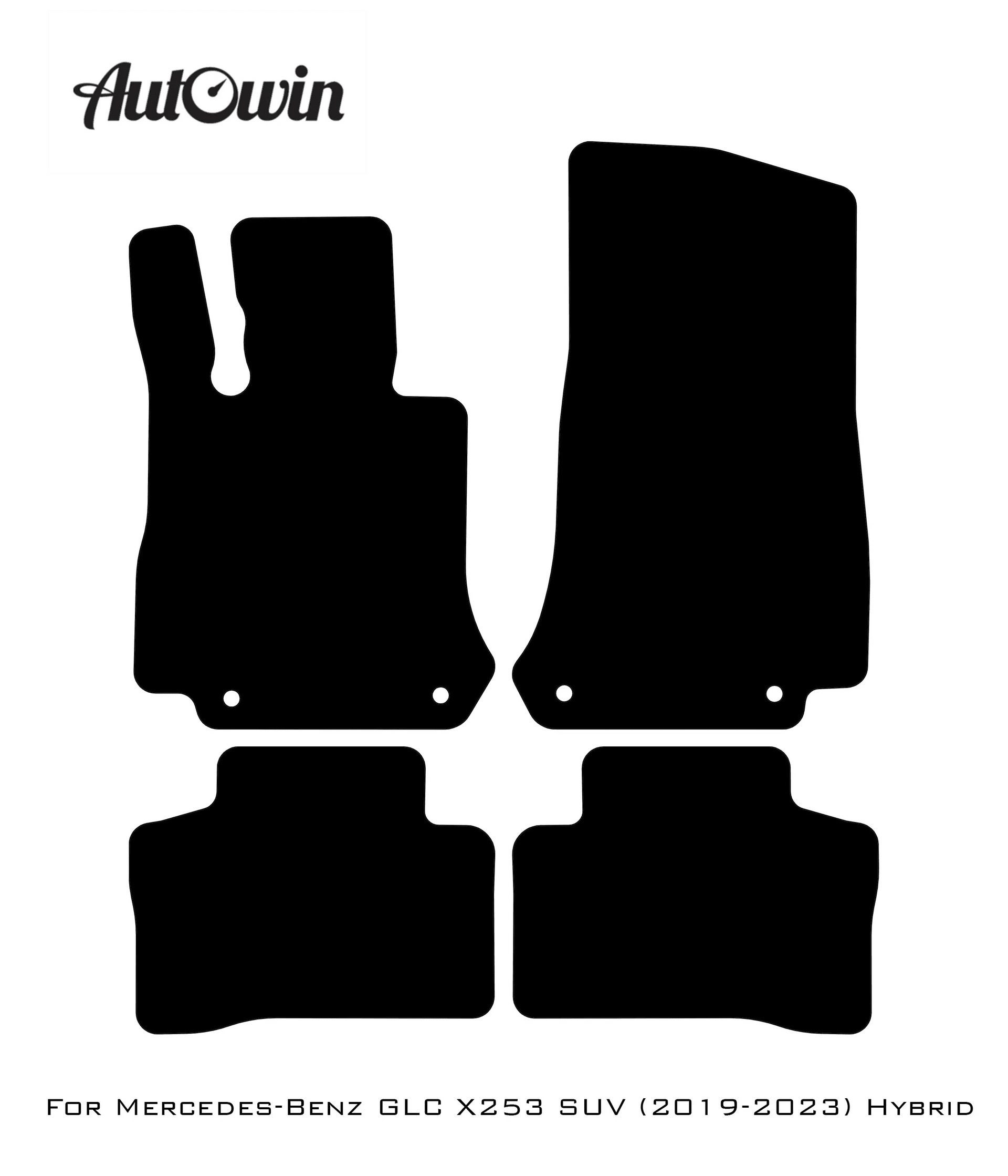 Black Floor Mats For Mercedes Benz GLC-Class X253 SUV (2019-2023) Hybrid | Fighter Jet Edition - AutoWin