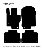 Black Floor Mats For Mercedes Benz GLE-Class C167 Coupe (2020-2023) | Fighter Jet Edition - AutoWin