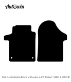 Black Floor Mats For Mercedes Benz V-Class 447 Front (2014-2019) | Fighter Jet Edition - AutoWin