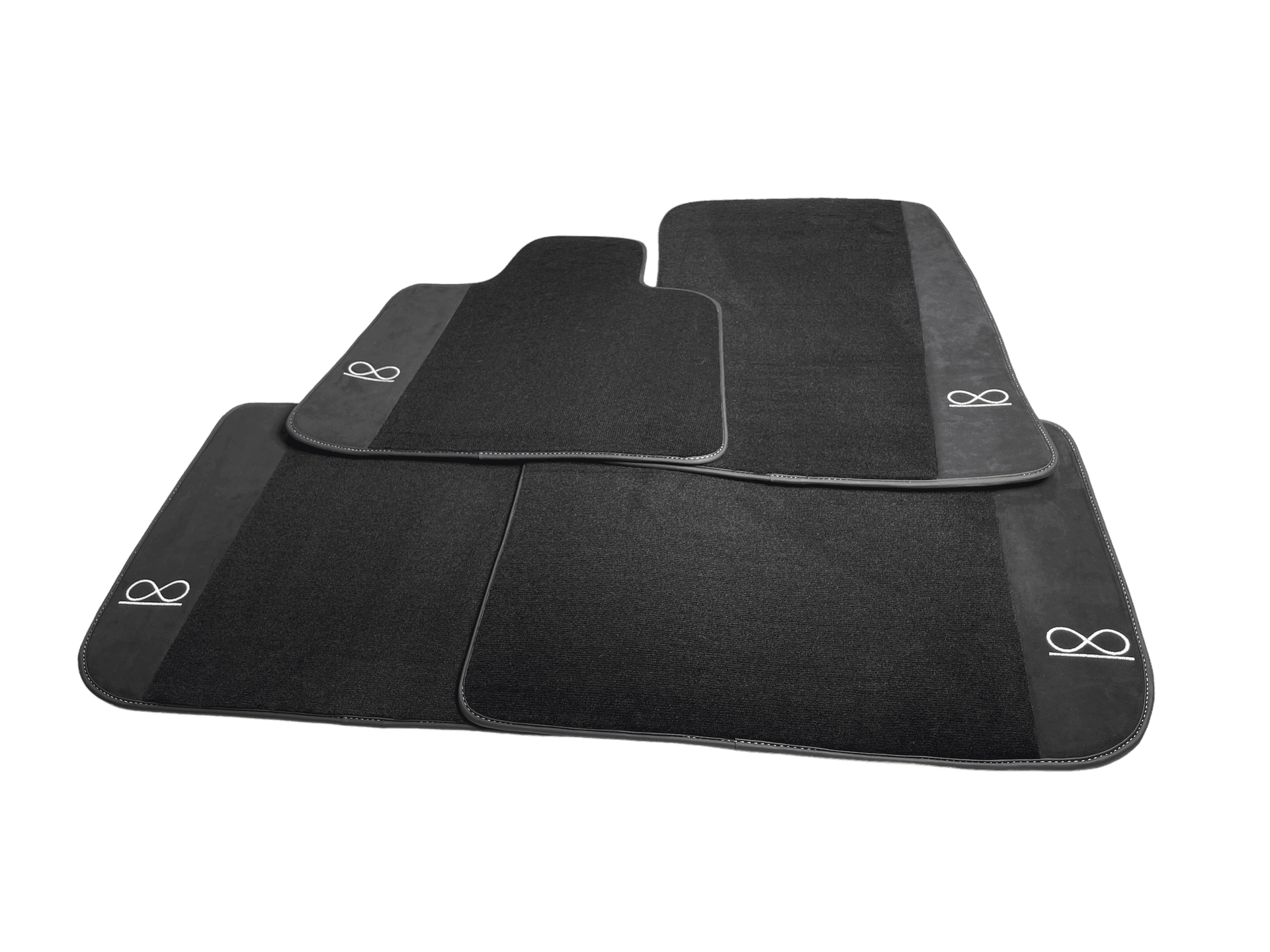 Black Floor Mats For Rolls Royce Black Badge Phantom Drophead Fluorescent Logo - AutoWin