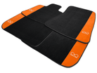 Black Floor Mats For Rolls Royce Black Badge Phantom Drophead Orange Alcantara - AutoWin