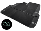 Black Floor Mats For Rolls Royce Black Badge Phantom Fluorescent Logo - AutoWin