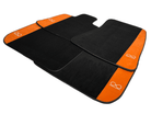 Black Floor Mats For Rolls Royce Black Badge Phantom Orange Alcantara - AutoWin