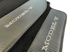 Black Floor Mats For Tesla Model Y With Carbon Fiber Leather - AutoWin