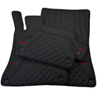 Black Leather Floor Mats For Mercedes Benz E-Class S211 Estate (2003-2009) | ER56 Design - AutoWin
