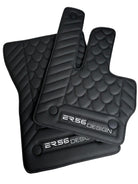 Black Leather Floor Mats For Mercedes-Benz G Class 2019-2022 W463 ER56 Design - AutoWin