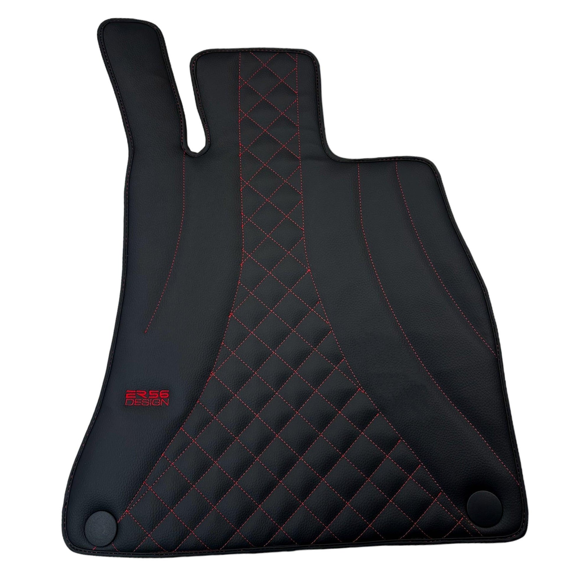 Black Leather Floor Mats For Mercedes Benz GLE-Class C292 Coupe (2015-2020) | ER56 Design - AutoWin
