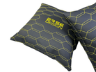 Black Leather Pillows ER56 Design Set of 2 Yellow Sewing - AutoWin