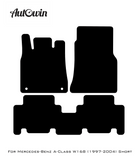 Black Luxury Floor Mats For Mercedes Benz A-Class W168 (1997-2004) | ER56 Design - AutoWin