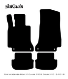 Black Luxury Floor Mats For Mercedes Benz C-Class C205 Coupe (2015-2018) | ER56 Design - AutoWin