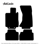 Black Luxury Floor Mats For Mercedes Benz S-Class W220 (1998-2005) Short Wheelbase | ER56 Design - AutoWin