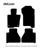 Black Luxury Floor Mats For Mercedes Benz X-Class W470 (2017-2023) | ER56 Design - AutoWin