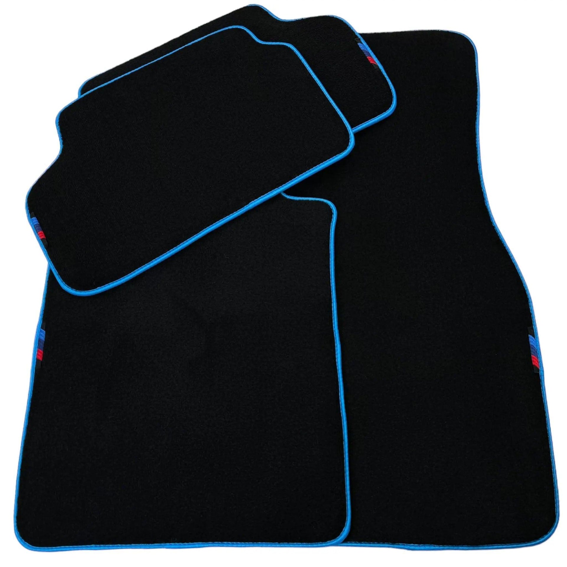 Black Mats For BMW 4 Series G26 Gran Coupe | Sky Blue Trim - AutoWin